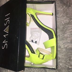 Smash shoes neon strappy heel